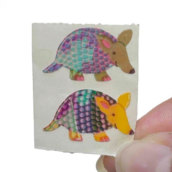Vintage Sandylion Iridescent Shiny Multicolour Armadillo Stickers Rainbow Animal - Picture 5 of 10